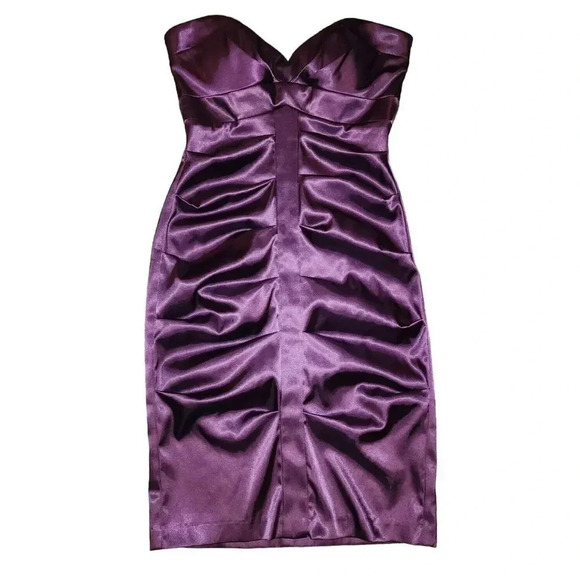 Like New Blondie Nites By Linda Bernell Bodycon Dress Sz 3 Purple Polyester Silk - Picture 1 of 7